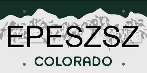 EPESZSZ Colorado License Plate