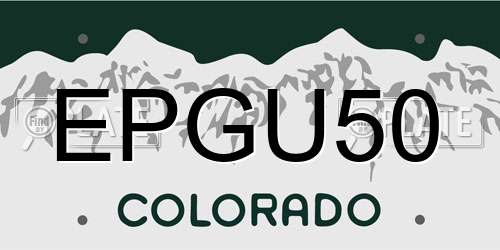 EPGU50 Colorado License Plate