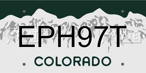EPH97T Colorado License Plate