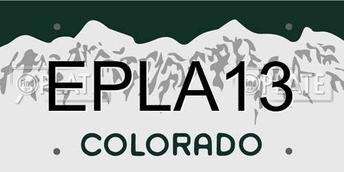 EPLA13 Colorado License Plate