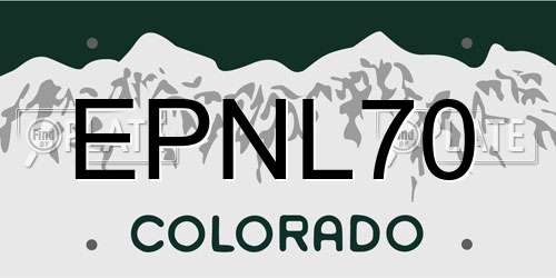 EPNL70 Colorado License Plate