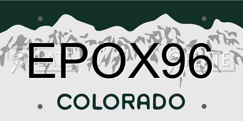 EPOX96 Colorado License Plate
