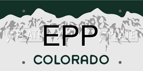 EPP Colorado License Plate