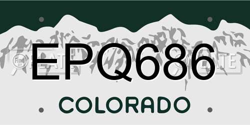 EPQ686 Colorado License Plate