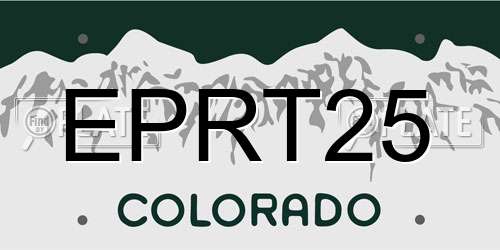 EPRT25 Colorado License Plate