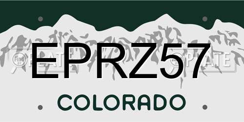 EPRZ57 Colorado License Plate
