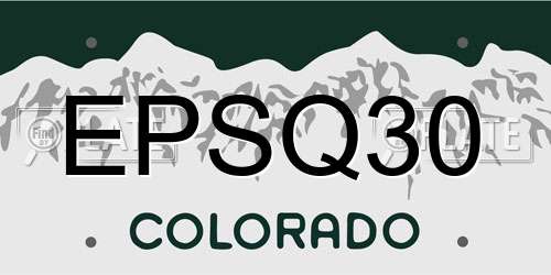 EPSQ30 Colorado License Plate