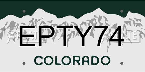 EPTY74 Colorado License Plate