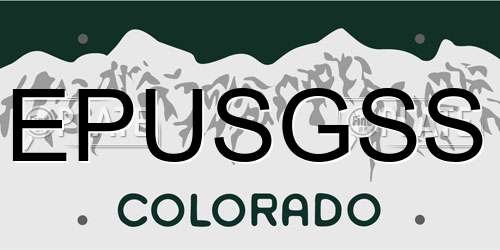 EPUSGSS Colorado License Plate