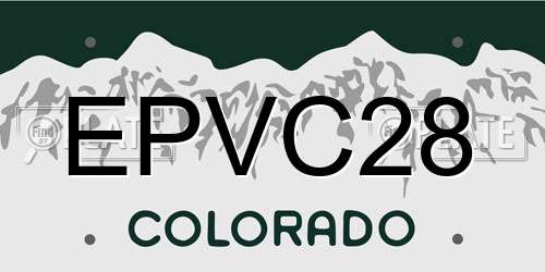 EPVC28 Colorado License Plate