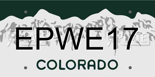 EPWE17 Colorado License Plate