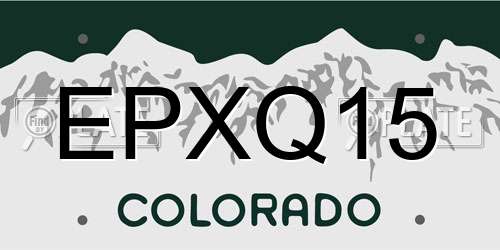 EPXQ15 Colorado License Plate