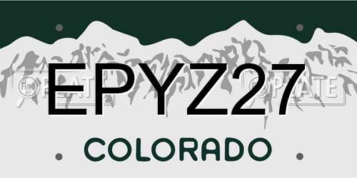EPYZ27 Colorado License Plate