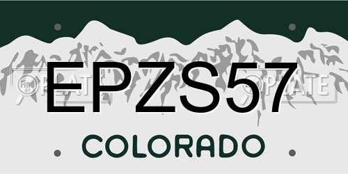 EPZS57 Colorado License Plate