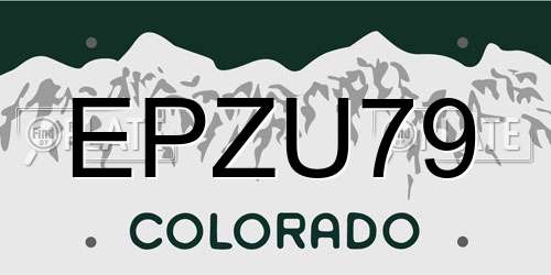 EPZU79 Colorado License Plate