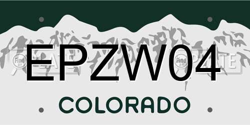 EPZW04 Colorado License Plate