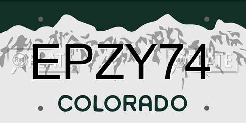 EPZY74 Colorado License Plate