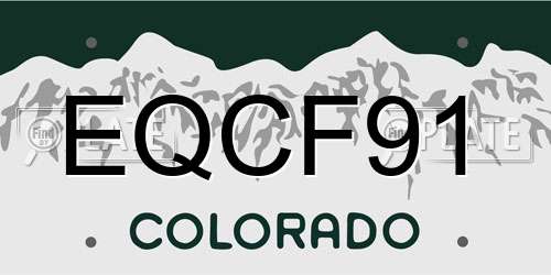 EQCF91 Colorado License Plate