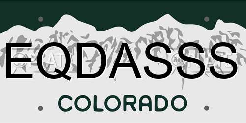 EQDASSS Colorado License Plate