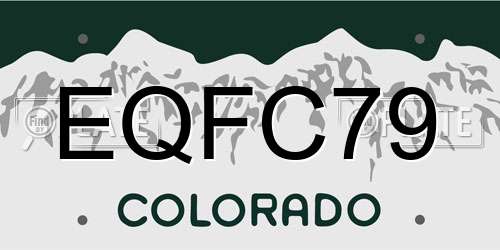 EQFC79 Colorado License Plate