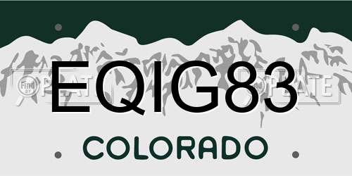 EQIG83 Colorado License Plate