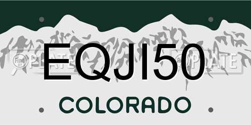 EQJI50 Colorado License Plate