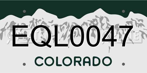 EQL0047 Colorado License Plate