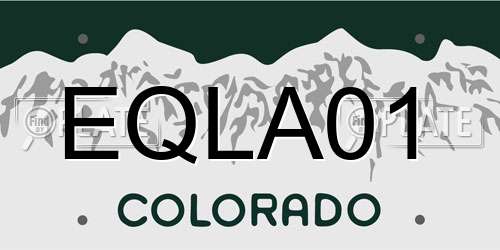 EQLA01 Colorado License Plate