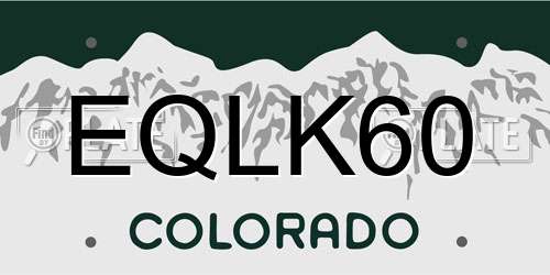 EQLK60 Colorado License Plate