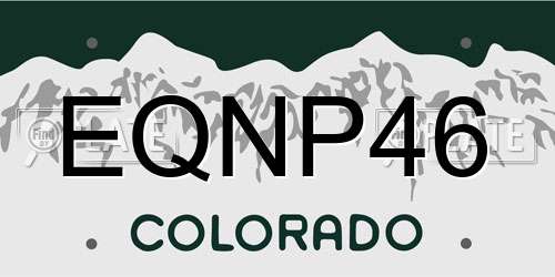 EQNP46 Colorado License Plate