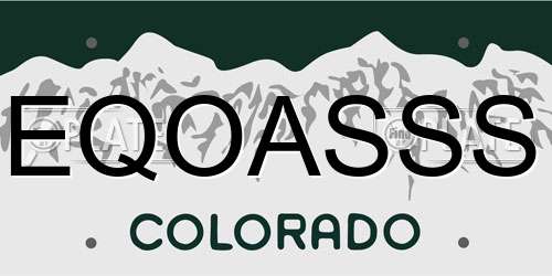 EQOASSS Colorado License Plate
