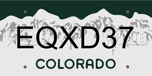 EQXD37 Colorado License Plate