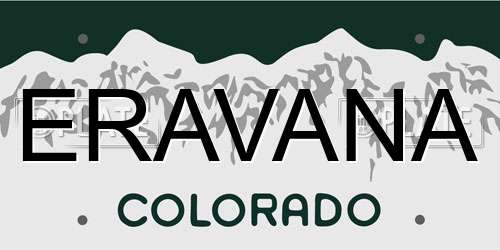 ERAVANA Colorado License Plate
