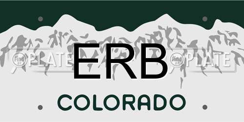 ERB Colorado License Plate