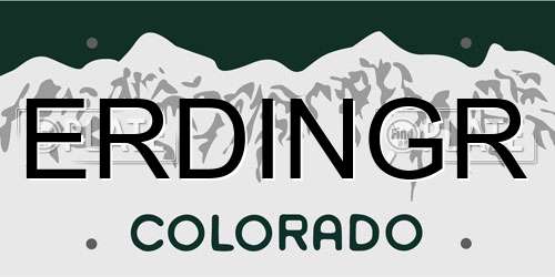 ERDINGR Colorado License Plate