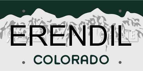 ERENDIL Colorado License Plate