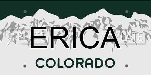 ERICA Colorado License Plate