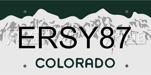 ERSY87 Colorado License Plate