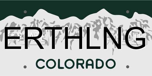 ERTHLNG Colorado License Plate