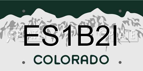 ES1B2I Colorado License Plate