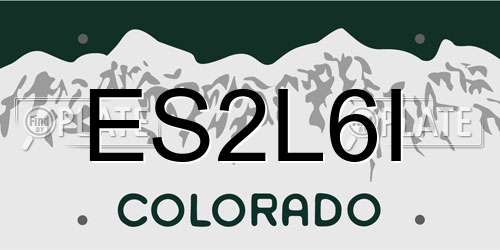 ES2L6I Colorado License Plate
