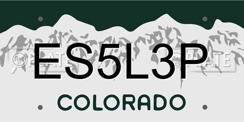 ES5L3P Colorado License Plate
