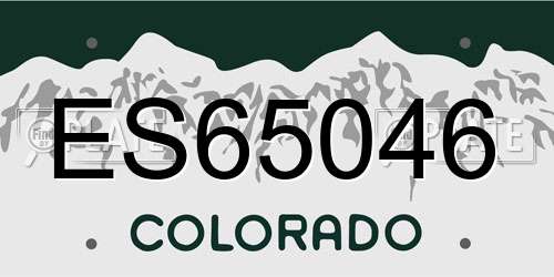 ES65046 Colorado License Plate
