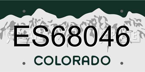 ES68046 Colorado License Plate