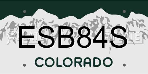 ESB84S Colorado License Plate
