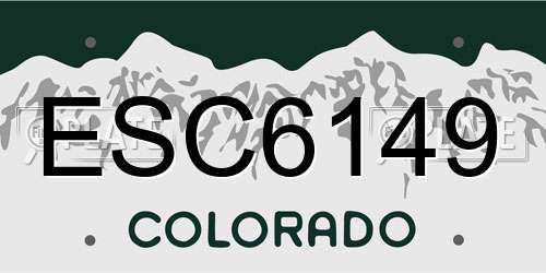 ESC6149 Colorado License Plate