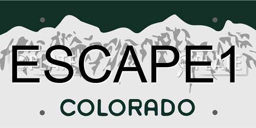 ESCAPE1 Colorado License Plate