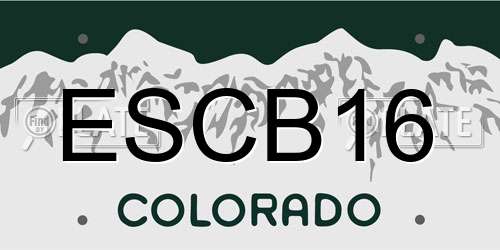 ESCB16 Colorado License Plate