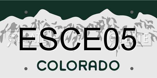 ESCE05 Colorado License Plate