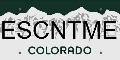 ESCNTME Colorado License Plate